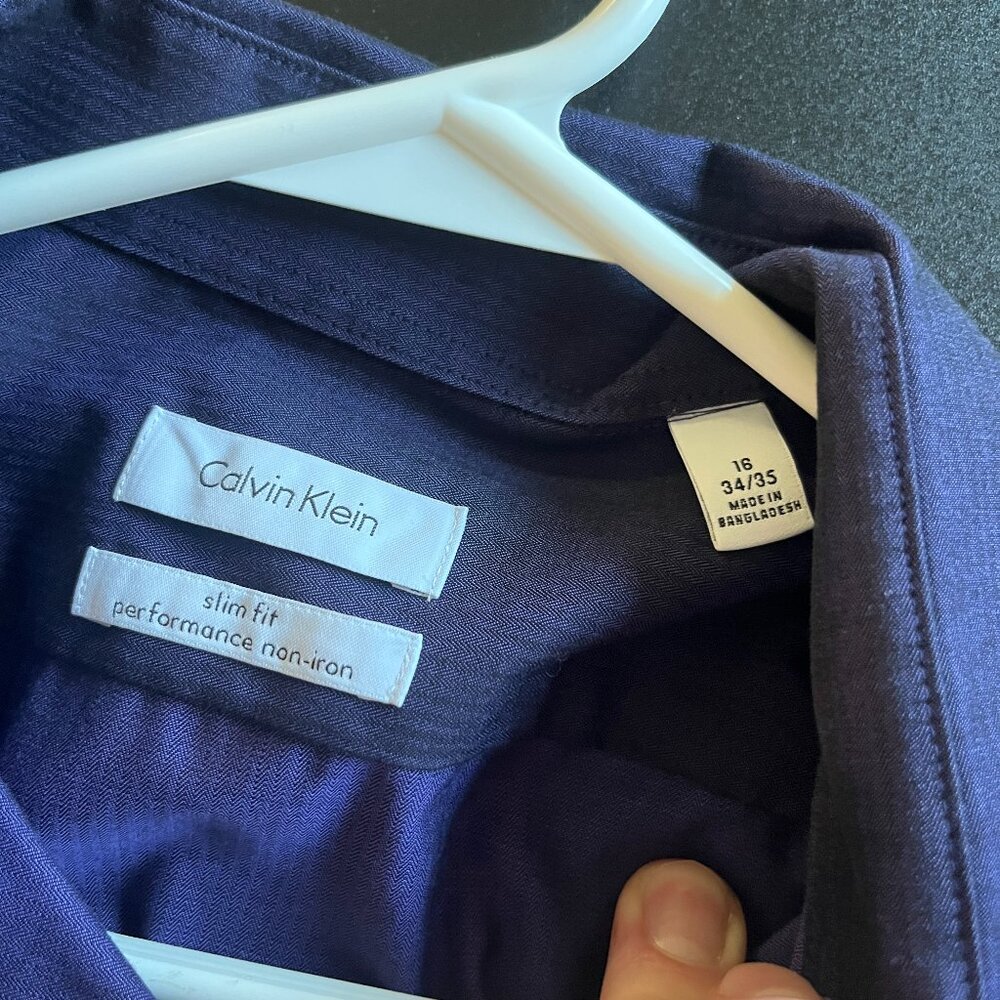 Calvin Klein Slim Fit Performance Dress Shirt | 16 Neck | 34/35 Sleeve | Non-Iro